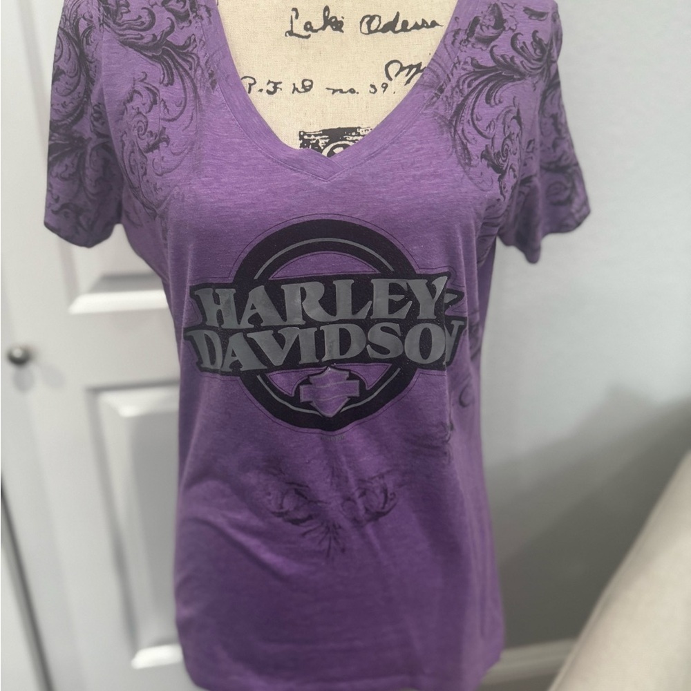 Harley-Davidson Purple Graphic Fitted Short Sleeve Tee